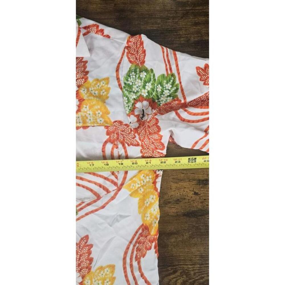 Vintage 70’s Pomare Red White Orange Hibiscus Men’s Hawaiian‎ Aloha Shirt Large - Picture 3 of 5